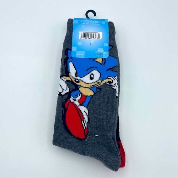 Sonic The Hedgehog Crew Socks 2 Pair - Picture 3 of 3